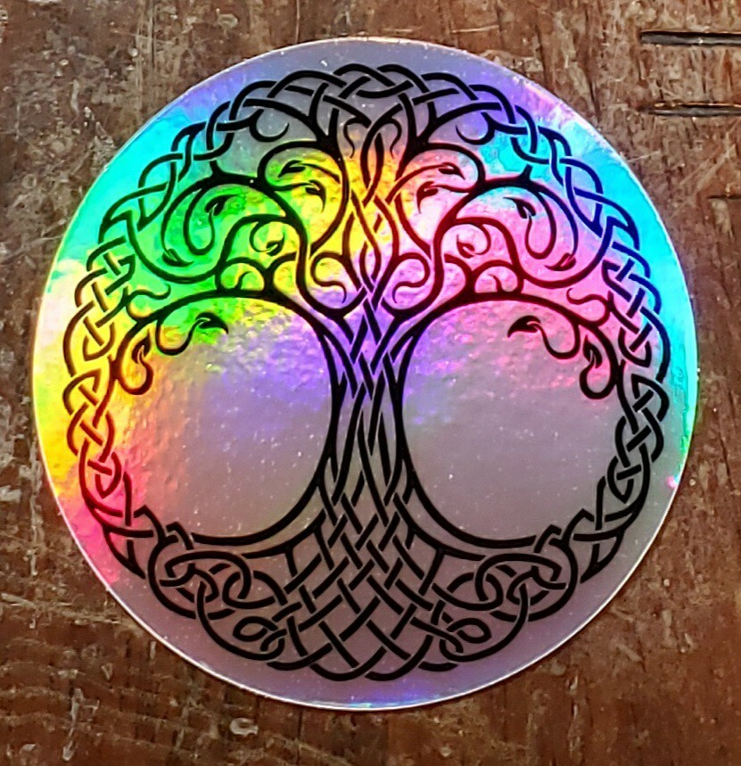 CELTIC TREE OF LIFE Holographic Sticker Vinyl 3 inch