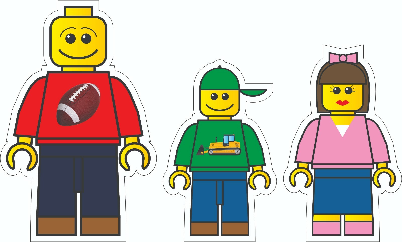 Lego Inspired Brick Mini Figure Family Caricature Vinyl Decal Sticker Car Laptop