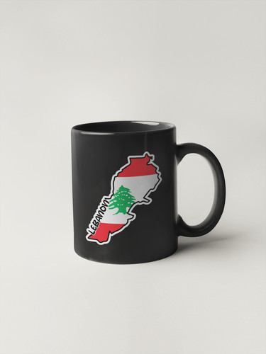 Lebanon Map Flag Sticker Decal