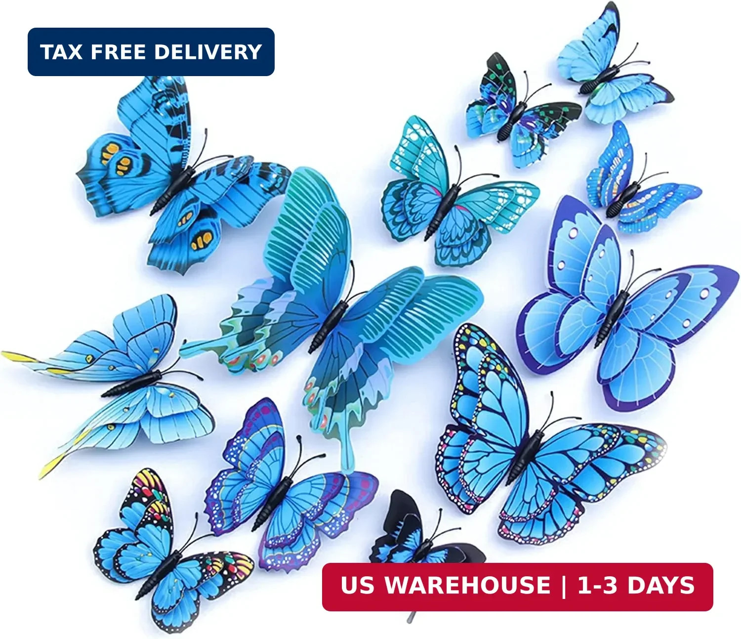OPSEAM Butterfly Wall Decor 24/48 PCS, 3D Butterflies Stickers for Party Decorat