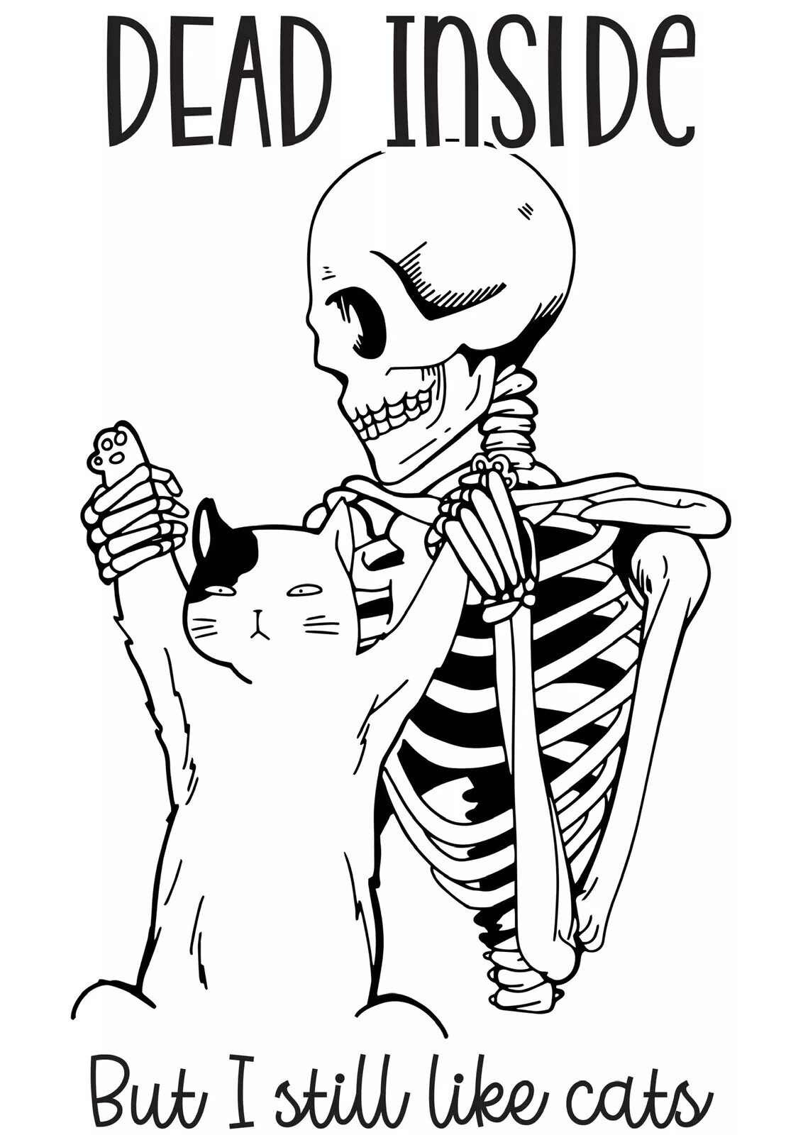 Dead Inside Skeleton Sticker