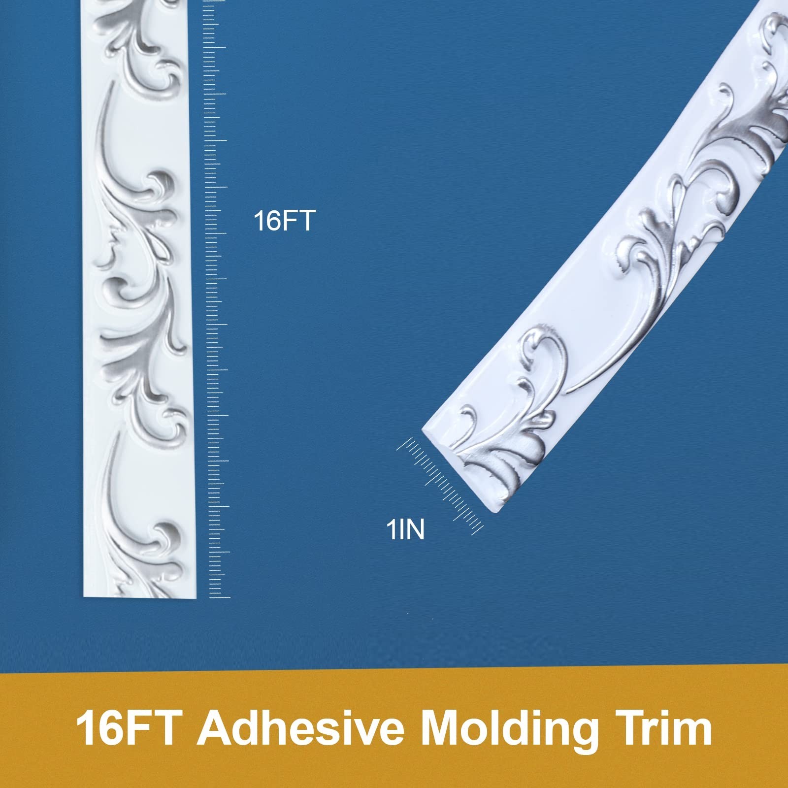 Flexible Molding Trim Wall Trim Self Adhesive, Peel and Stick Mirror Frame Bo…