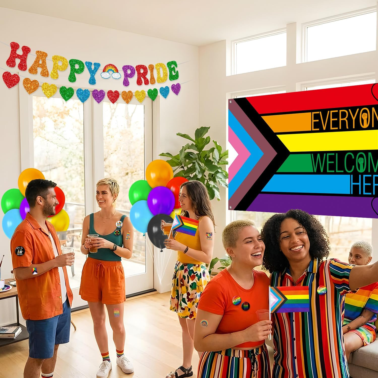Pride Decorations, Gay Pride Decorations, Include Rainbow Every One Is Welcome H