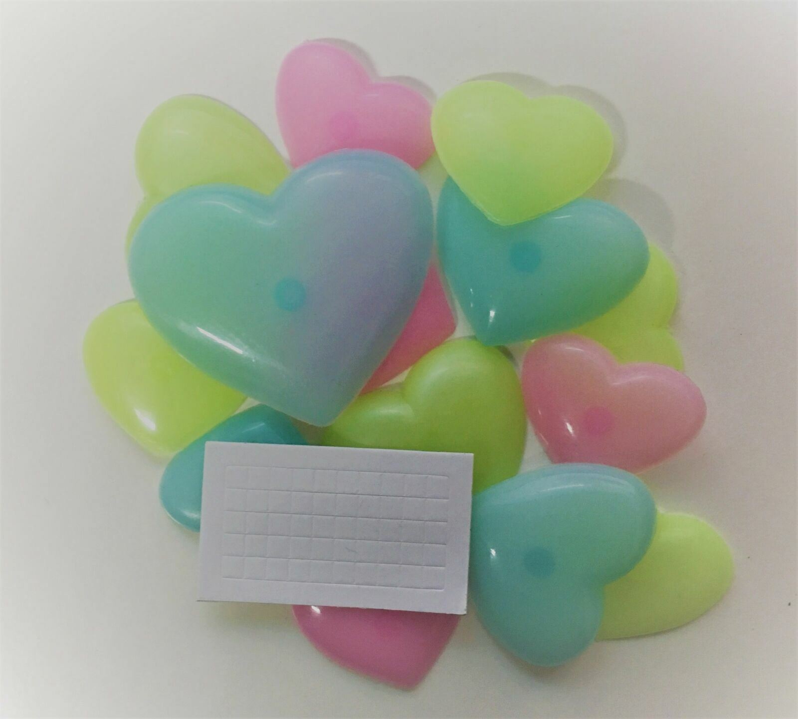 Multicolor 50 Star with 15 Heart 3D Glow In Dark Kid Baby Wall Plastic Stickers