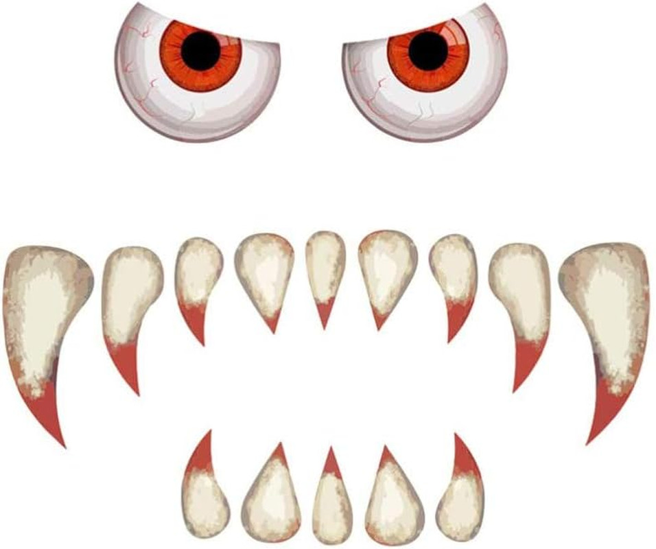 Monster Face Door Stickers – Garage & Archway Halloween Decorations, Haunted Hou