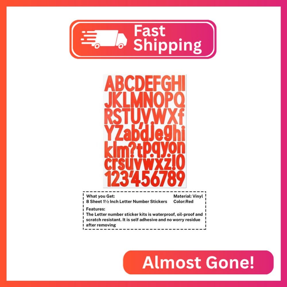 1.5 Inch Letter Stickers, 544 Pieces Alphabet Number Symbol Stickers for Scrapbo