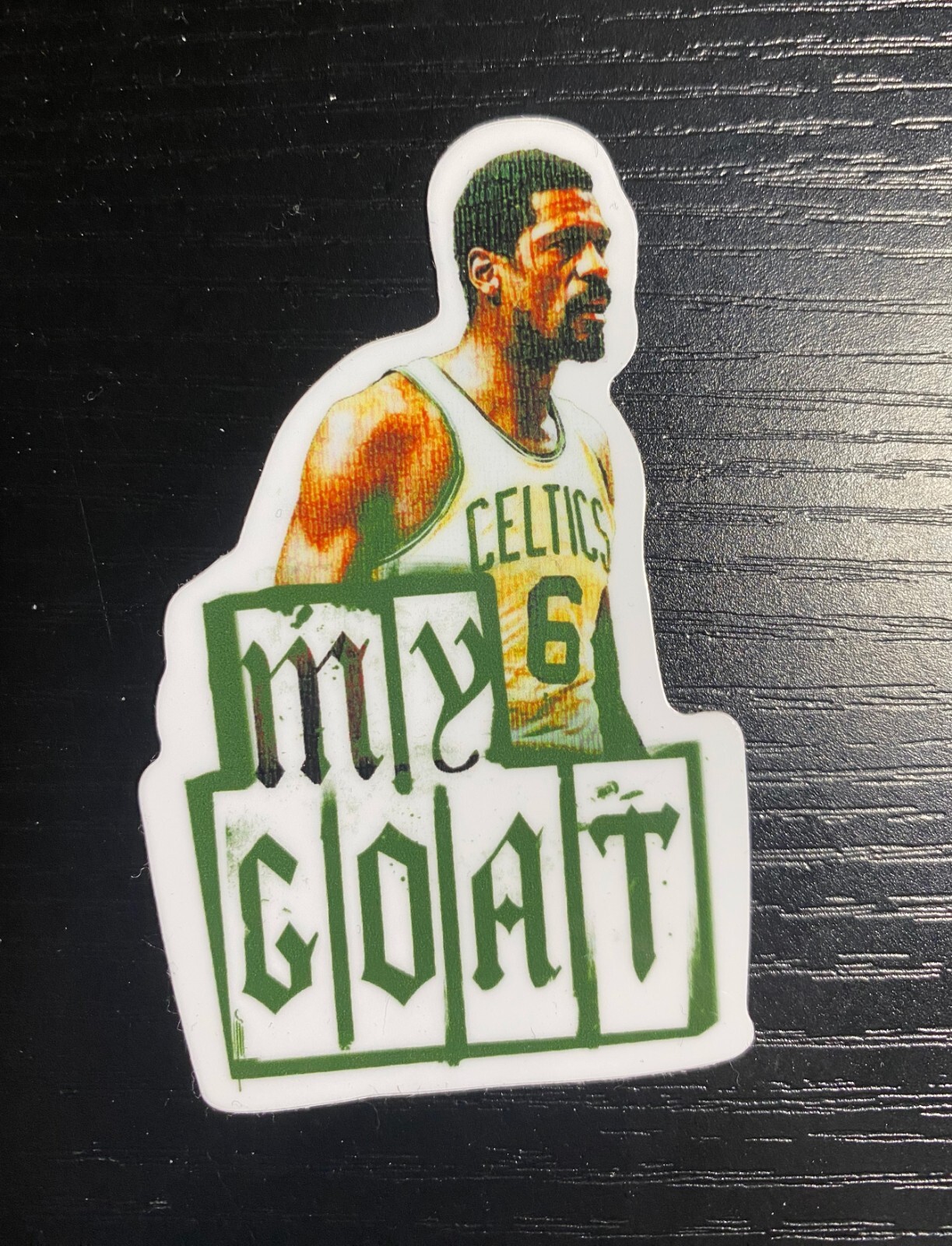 3" x 2" Bill Russell 'MY GOAT' Vinyl Matte Sticker