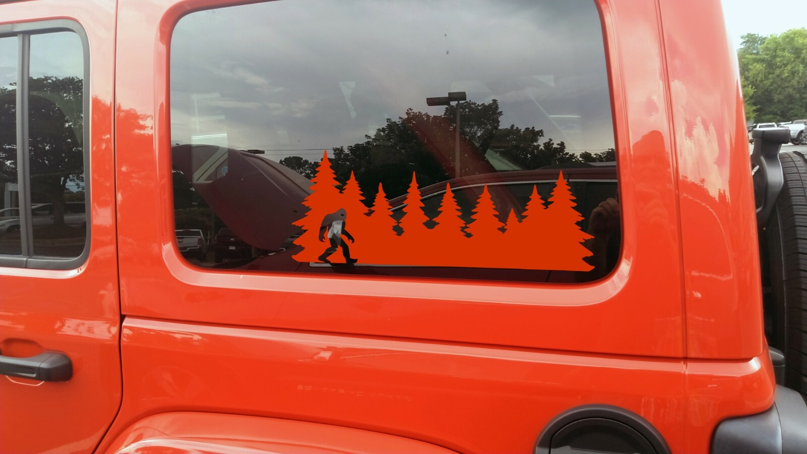 Bigfoot in Trees Vinyl Decal V12 – Sasquatch Forest Line PNW – Die Cut Sticker