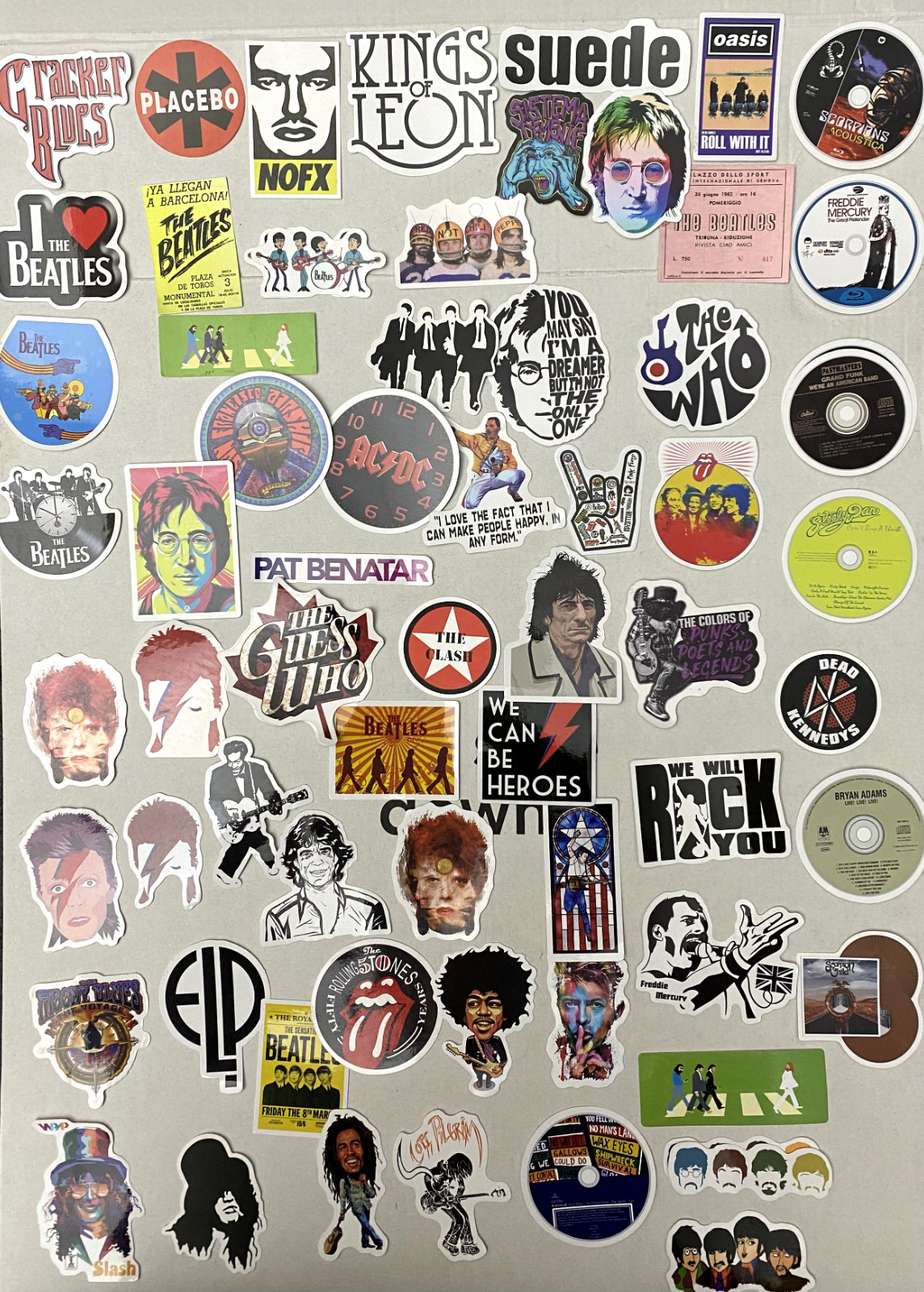 ROCK BAND DECALS STICKERS LAPTOP, GUITAR, SKATEBOARD ETC…FREE SHIPPING