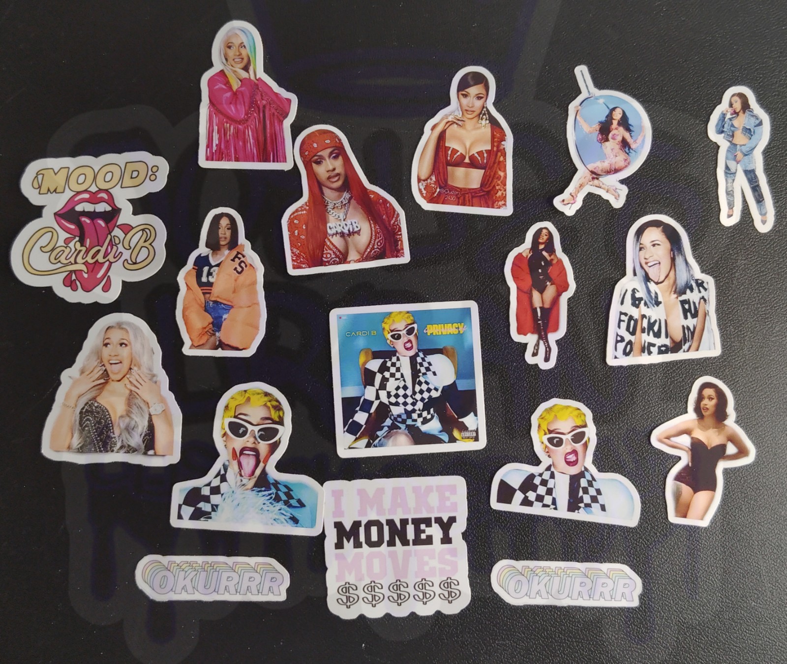 17 Pcs. Glossy Cardi B Stickers Cardi B Very High Quality For Laptops