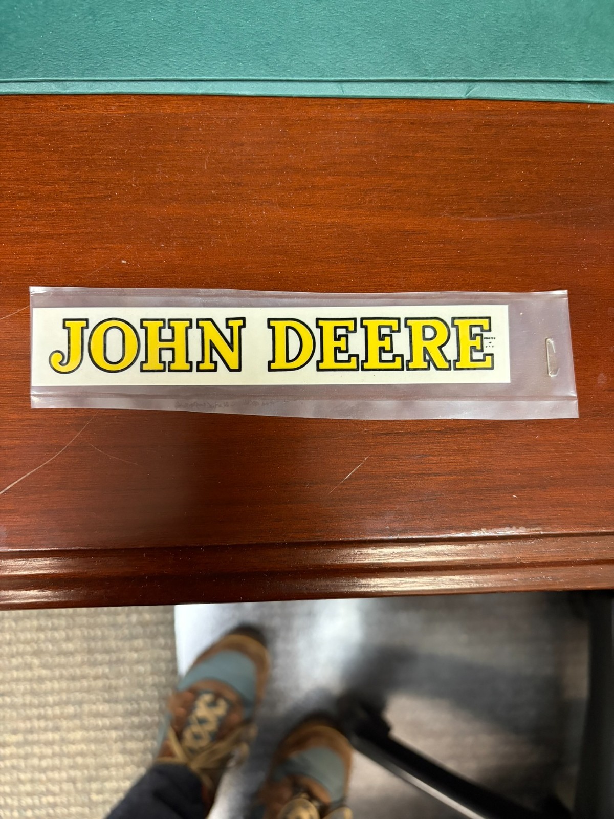 John Deere sticker NOS 6" NEW OLD STOCK Yellow Letters