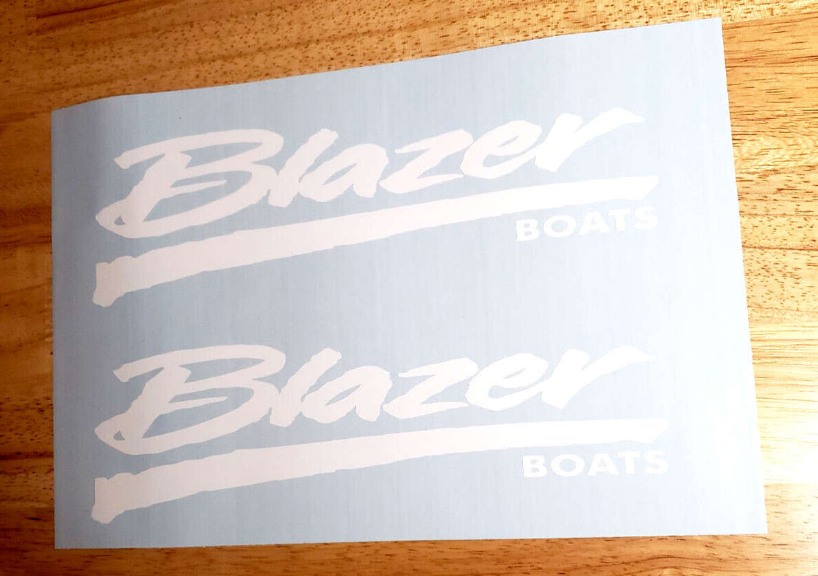 Blazer Boats Stickers Decals GLOSS WHITE 8" pair FAST USA