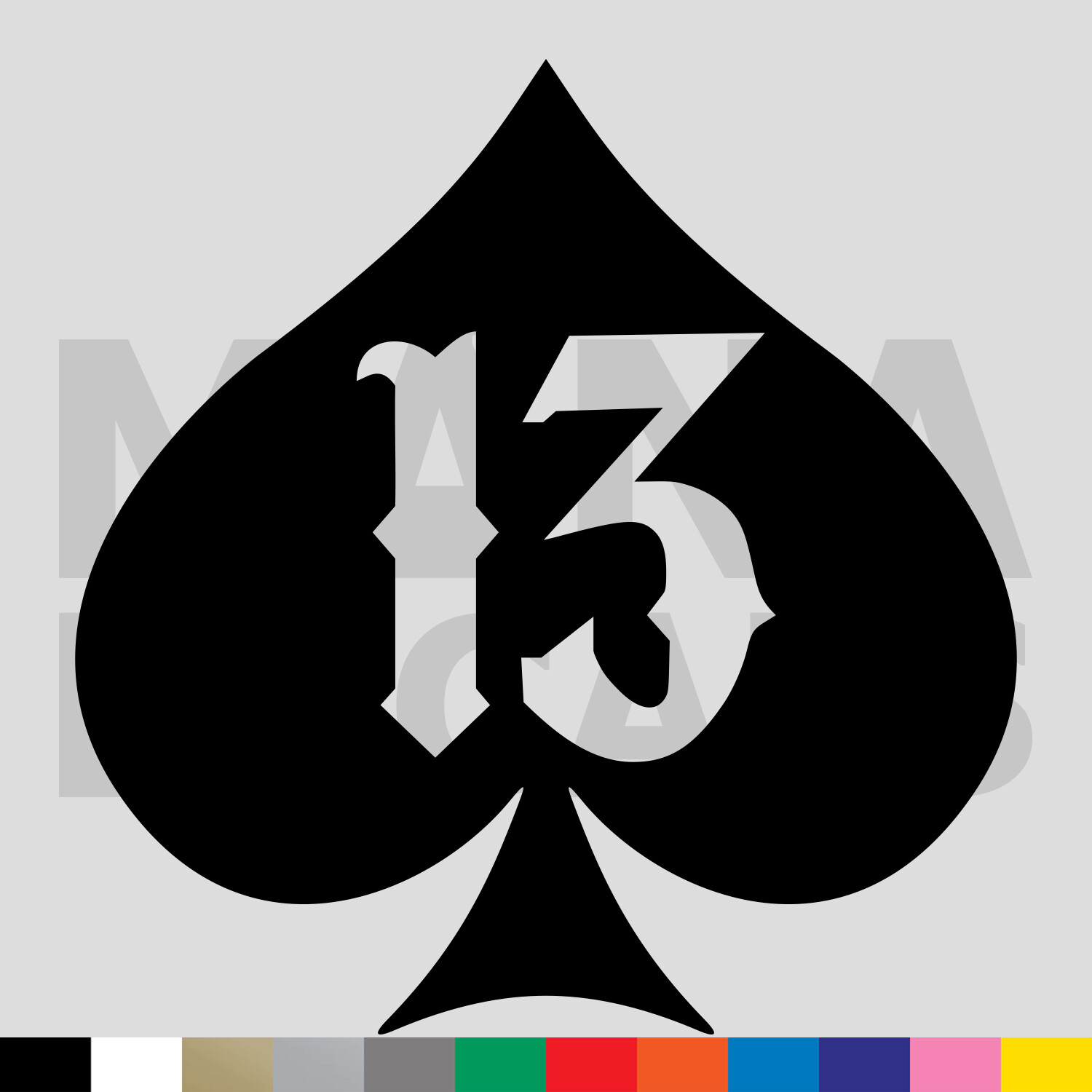 13 Spade Vinyl Die Cut Decal Sticker – Motorcycle Biker Lucky Playing Card Poker