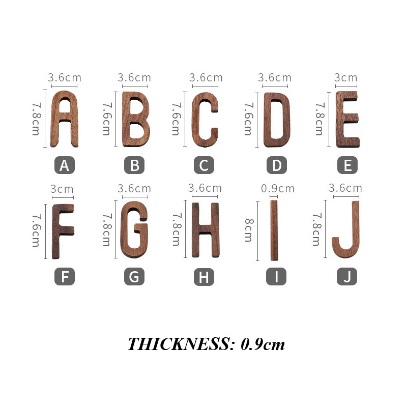 1PC Solid Wood Art Letter Wall Adorn DIY Ornaments Props A-Z Personalised Design