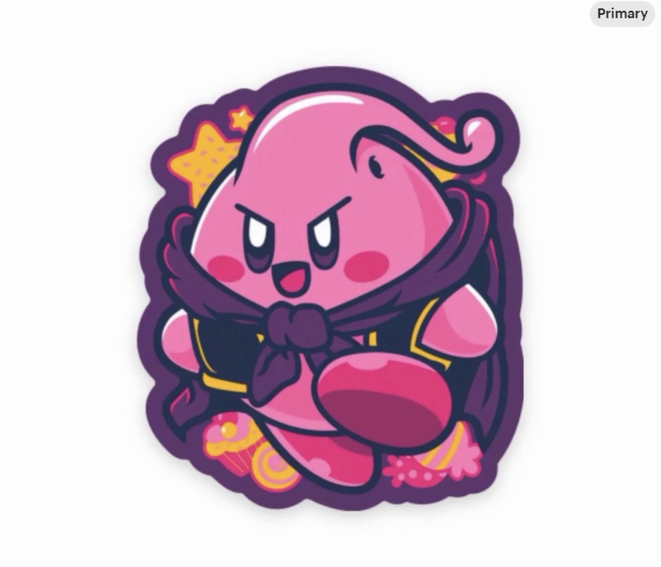 3” Kirby Buu Sticker Vinyl Nintendo Decal Matte Finish Dishwasher Safe