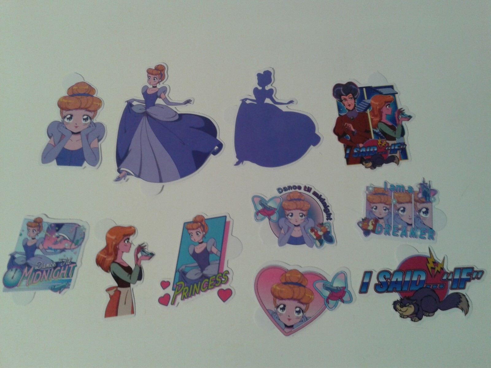 anime-style Disney Princess Cinderella mini vinyl decals lot #1