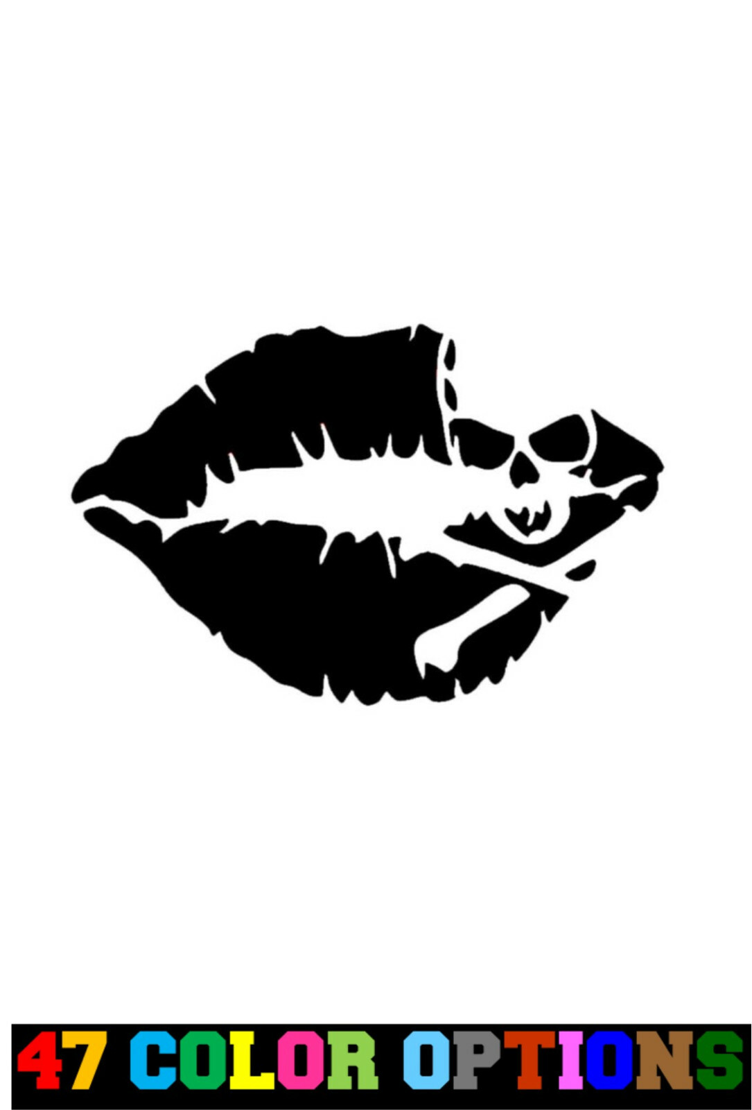 Vinyl Decal Truck Car Sticker Laptop – Horror Sexy Girly Lips Skull