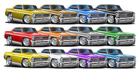 1966 1967 Chevy II Nova Classic Garage Sign Wall Art Graphic Sticker