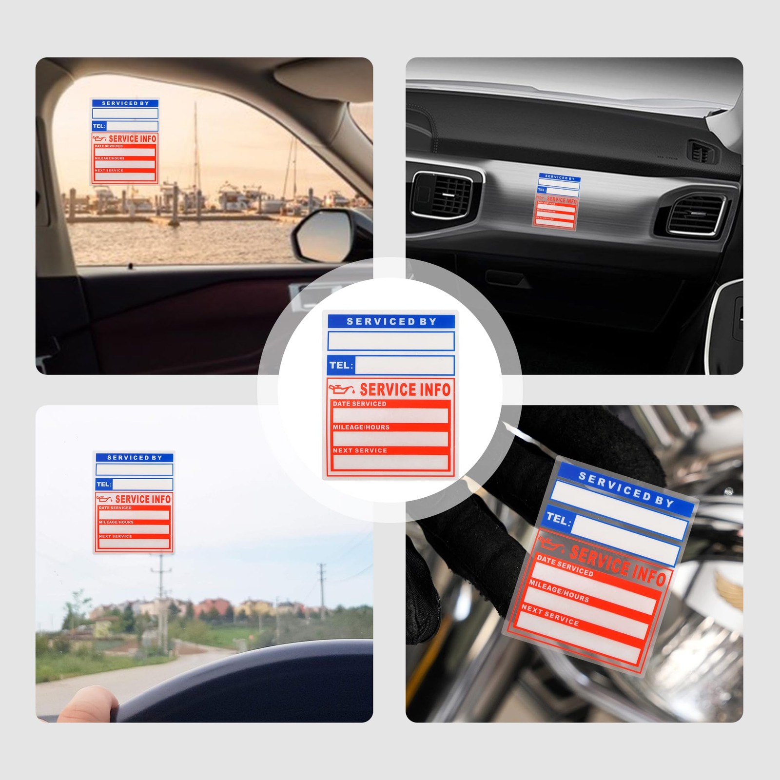 Oil Change Stickers for Windshield Next Service Due 2×2 inch 300PCS Durable