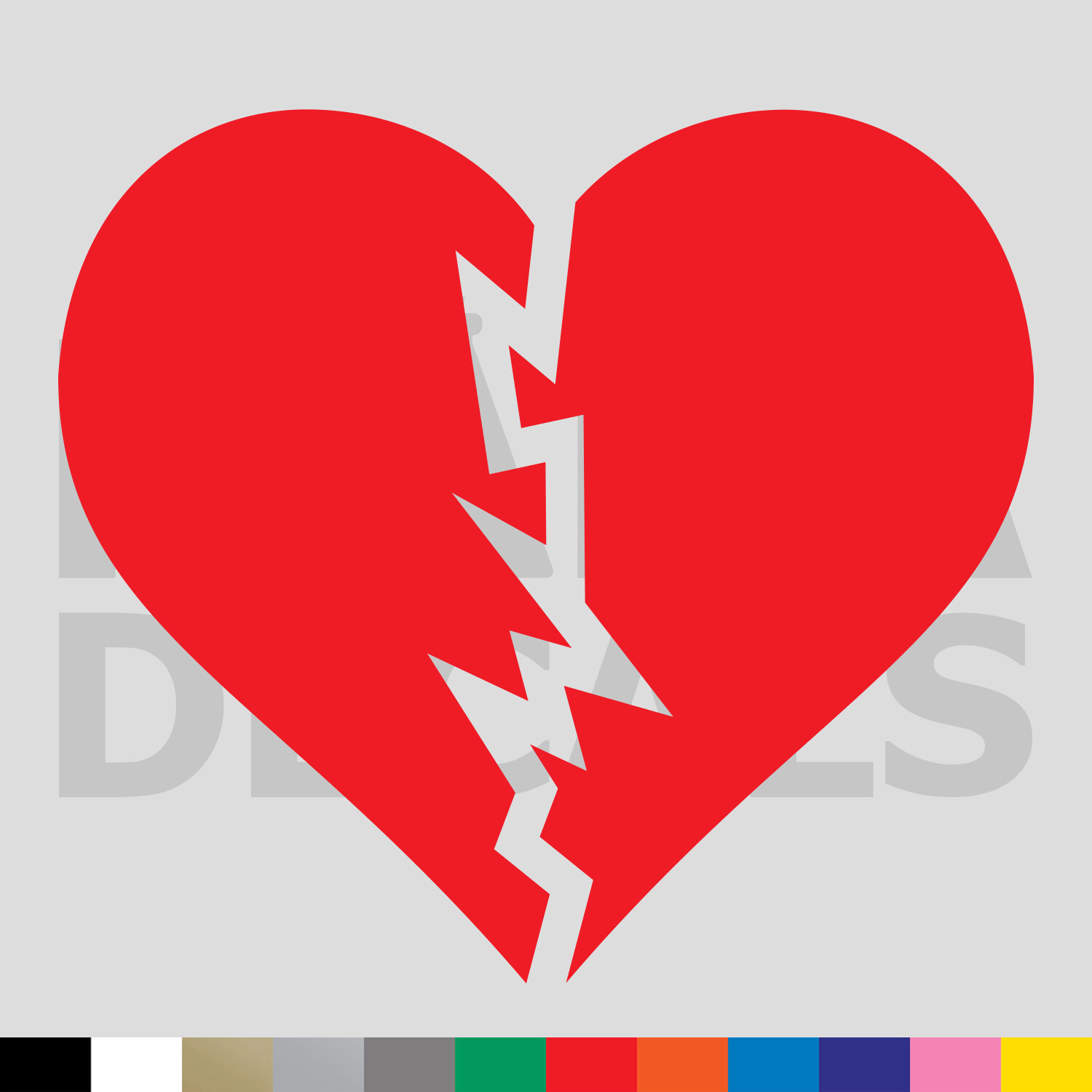 Broken Heart Vinyl Die Cut Decal Sticker – Love Cute Sad Break Heartache