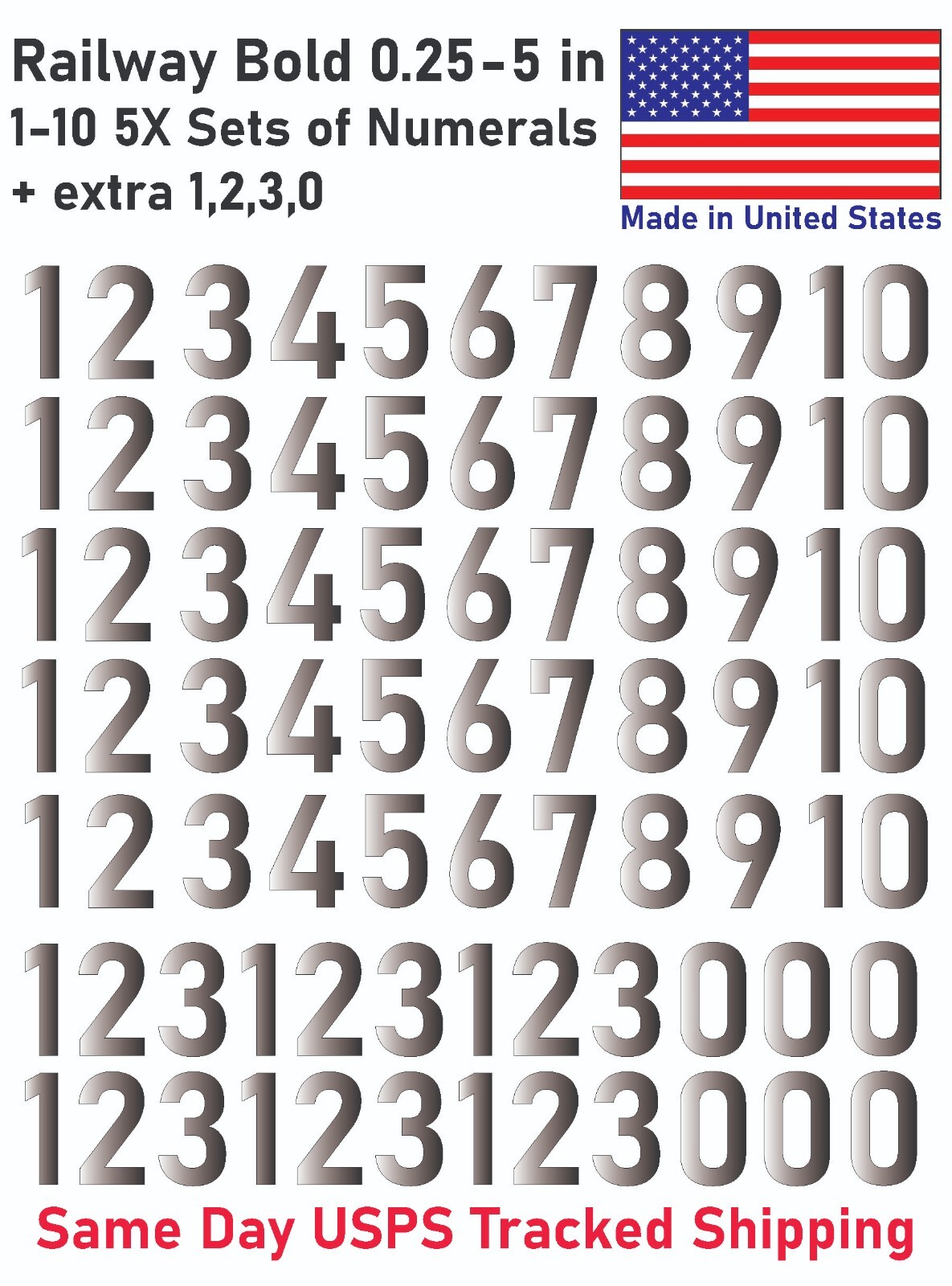 1-10 50+20 Outdoor Vinyl Decal Numbers for Mailbox, Shop, Wall, Address, Locker