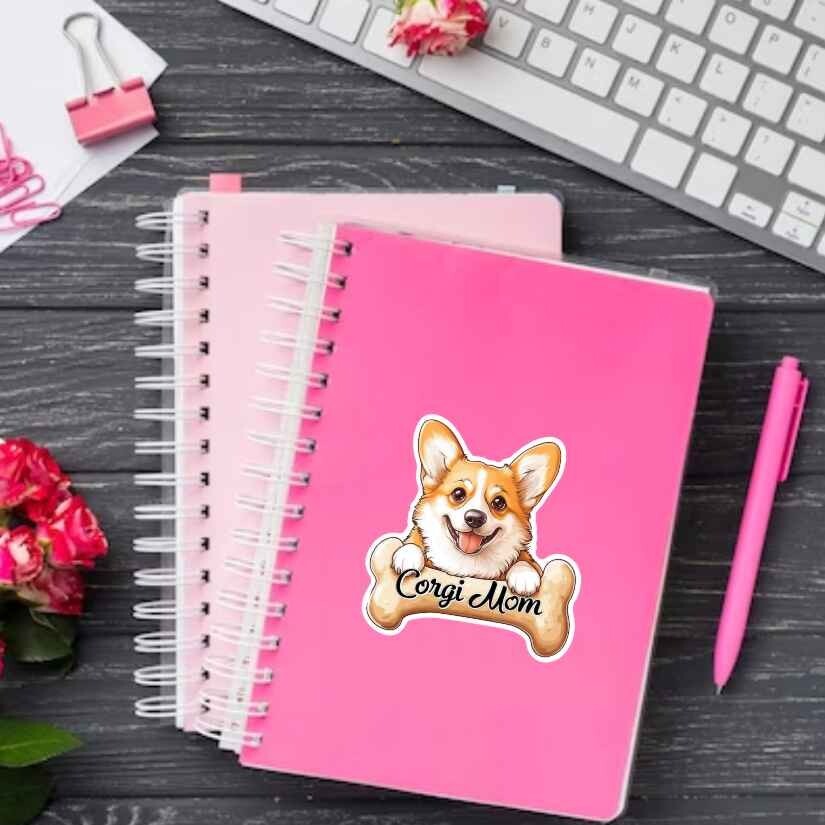 Corgi Mom, Pets, Dogs, Sticker, Peel N' Stick, Different Sizes