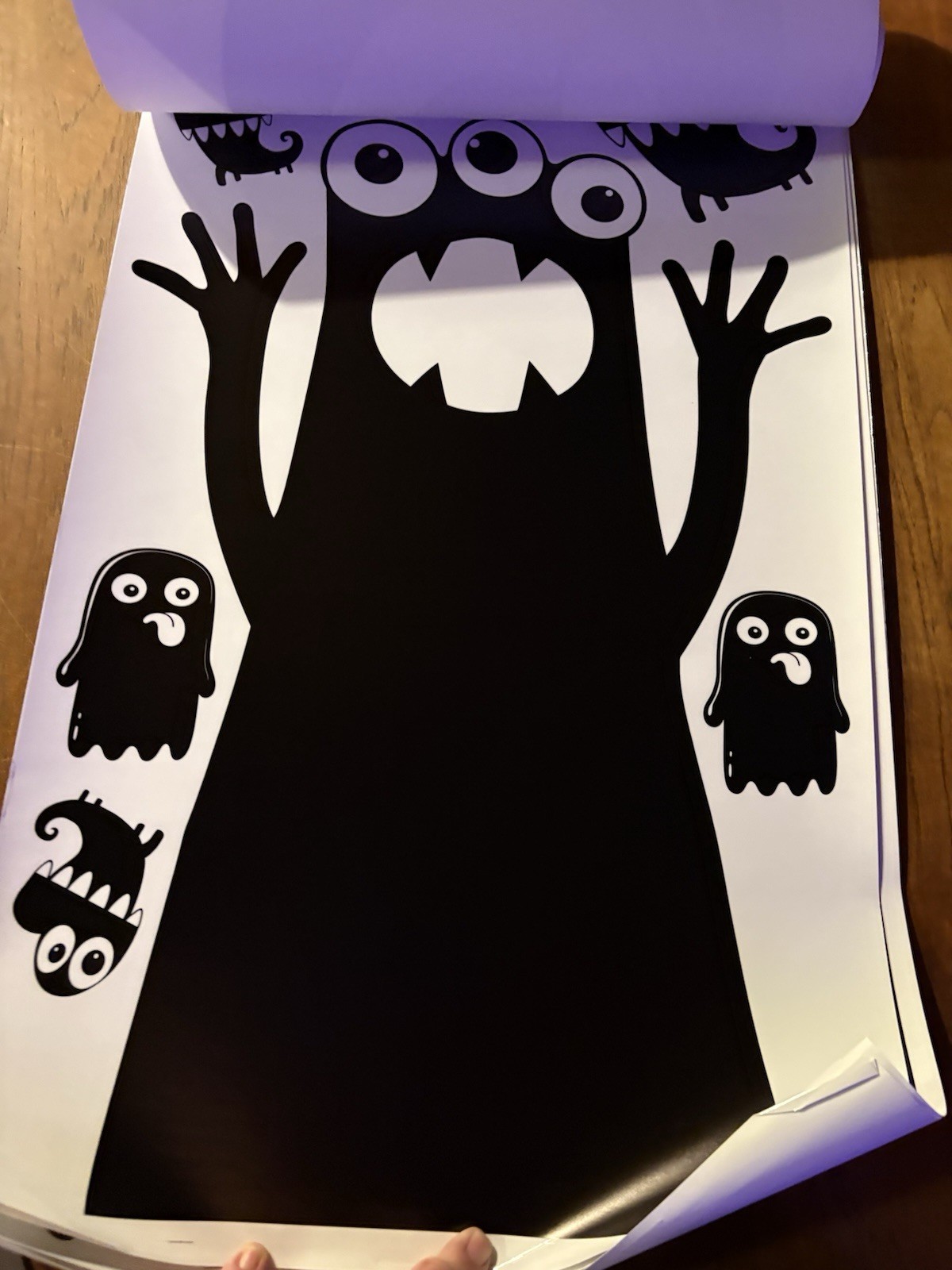Monster Cartoon Vinyl Wall Decal Set, Removable, Black White, Modern, Any Room