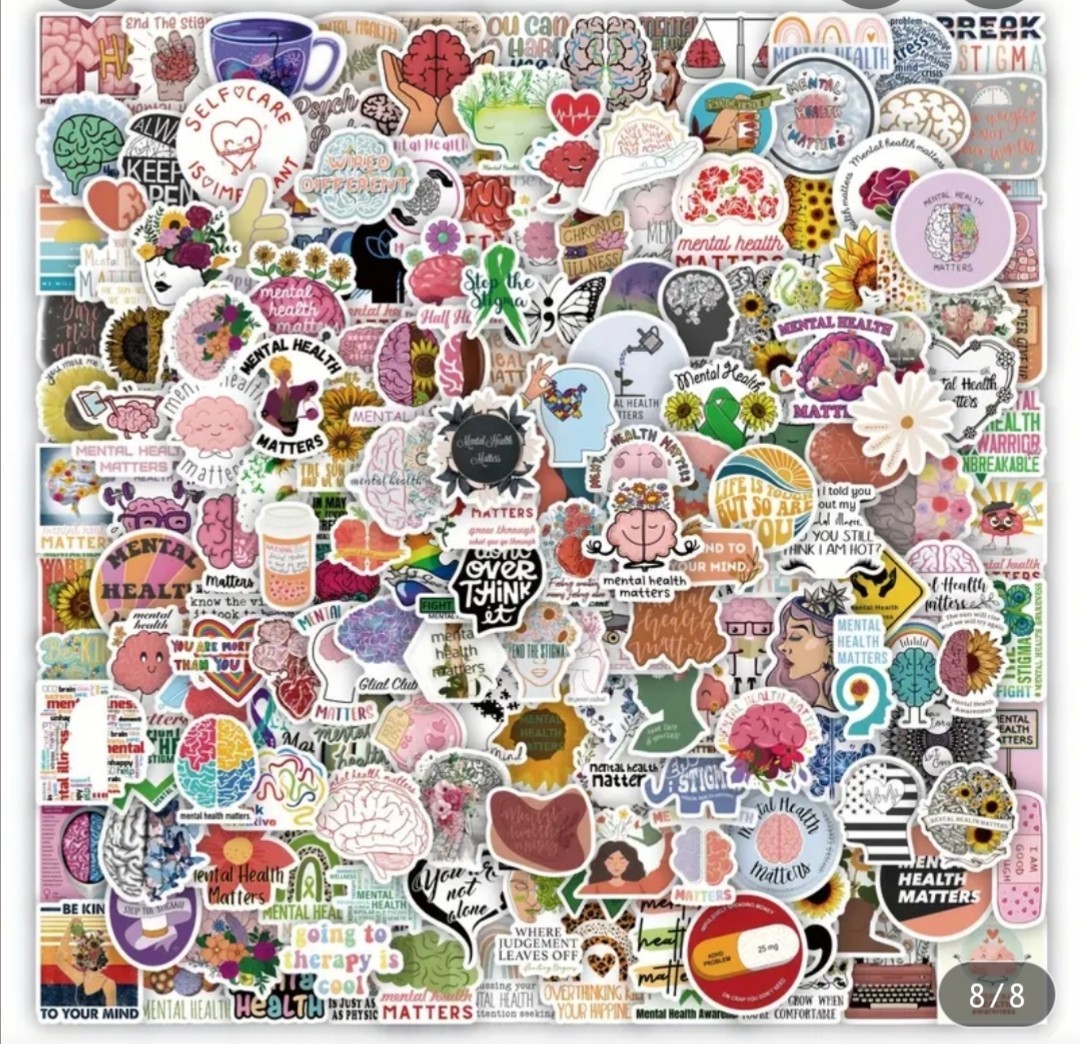 20 PCS Mental Health Illness Awareness Inspirational Stickers 2 BRAND NEW