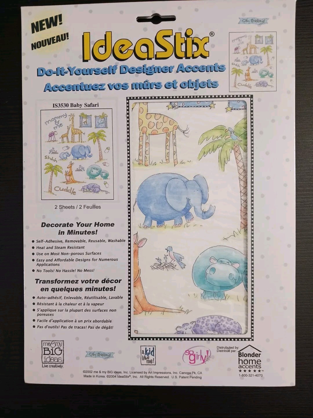 Ideastix Me & My Big Ideas Baby Safari Peel and Stick Décor IS3530 VTG 2002