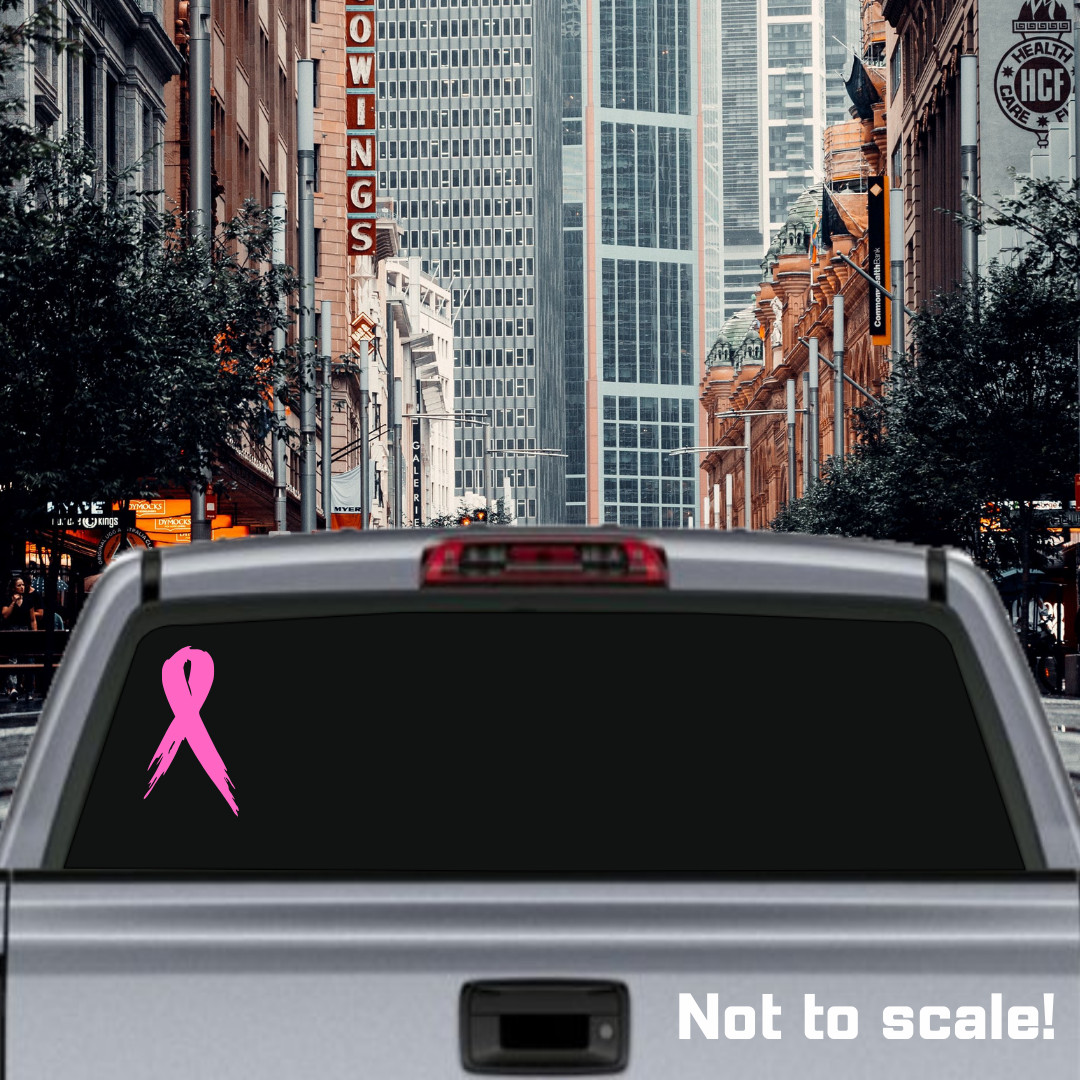 2pcs Breast Cancer Awareness Ribbon Decals – 2"-12" Car, Truck, Laptop, Tablet