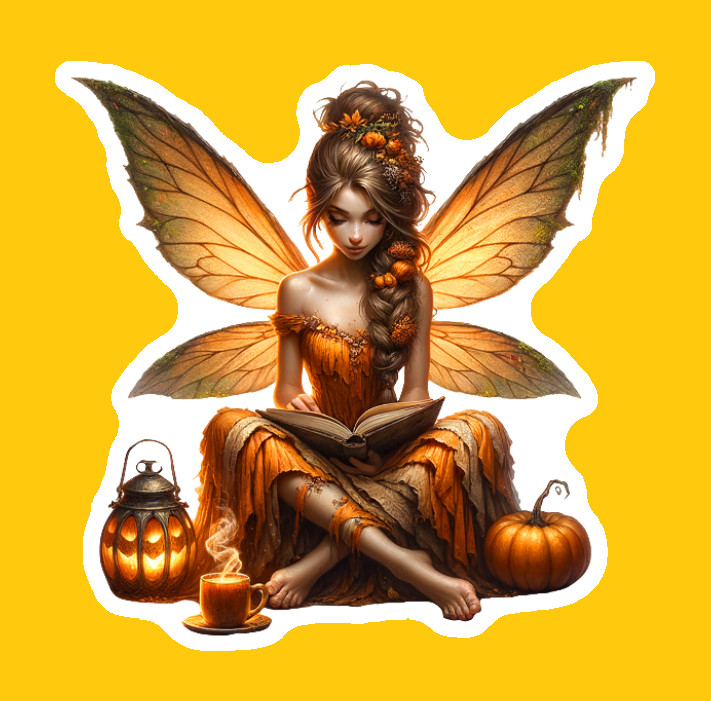 Handmade Fall Fairy Vinyl Decal UV Coated Weatherproof Outdoor Indoor Durable