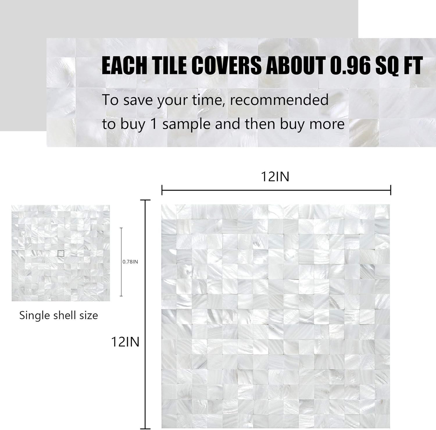 Peel and Stick Mosaic Shell Backsplash Sticker for Kitchen, Bedroom and Bathroom