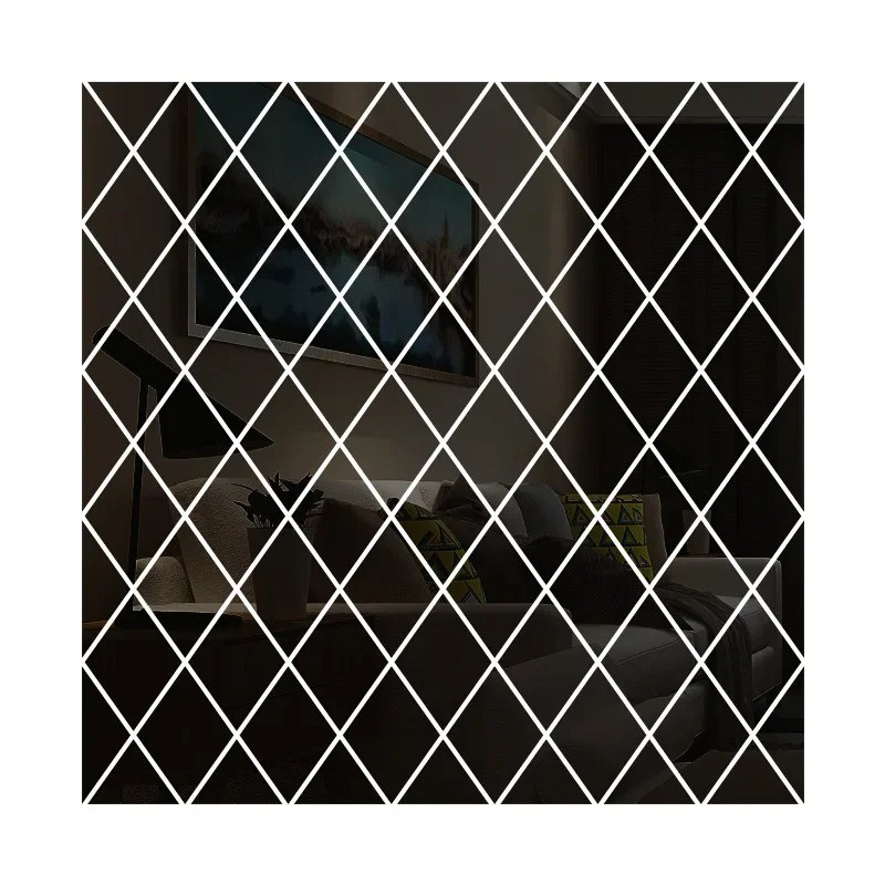 DIY Acrylic 3D Triangle Mirror Wall Stickers Self Adhesive Diamond Home Decor