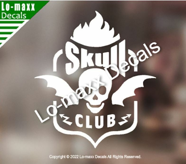 Skull Club Car Truck Boat Original Design Superior Quality Die Cut Vinyl Decal