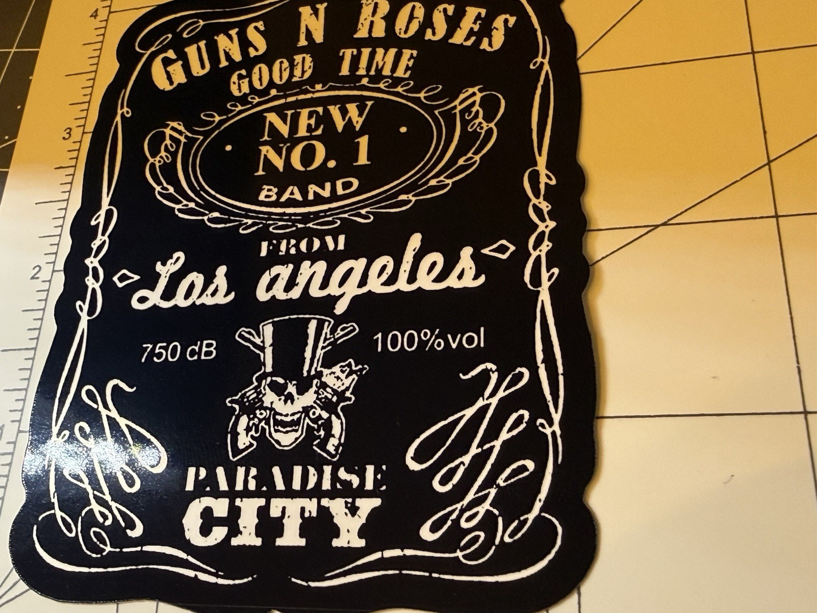 Guns N Roses Sticker 4” Whiskey Label Rock N Roll B