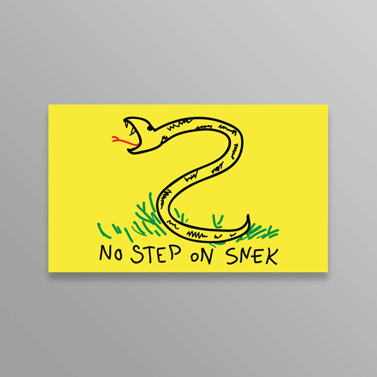 NO STEP ON SNEK FLAG STICKER FUNNY GADSDEN VINYL DECAL 2-PACK 5 BY 3 INCHES