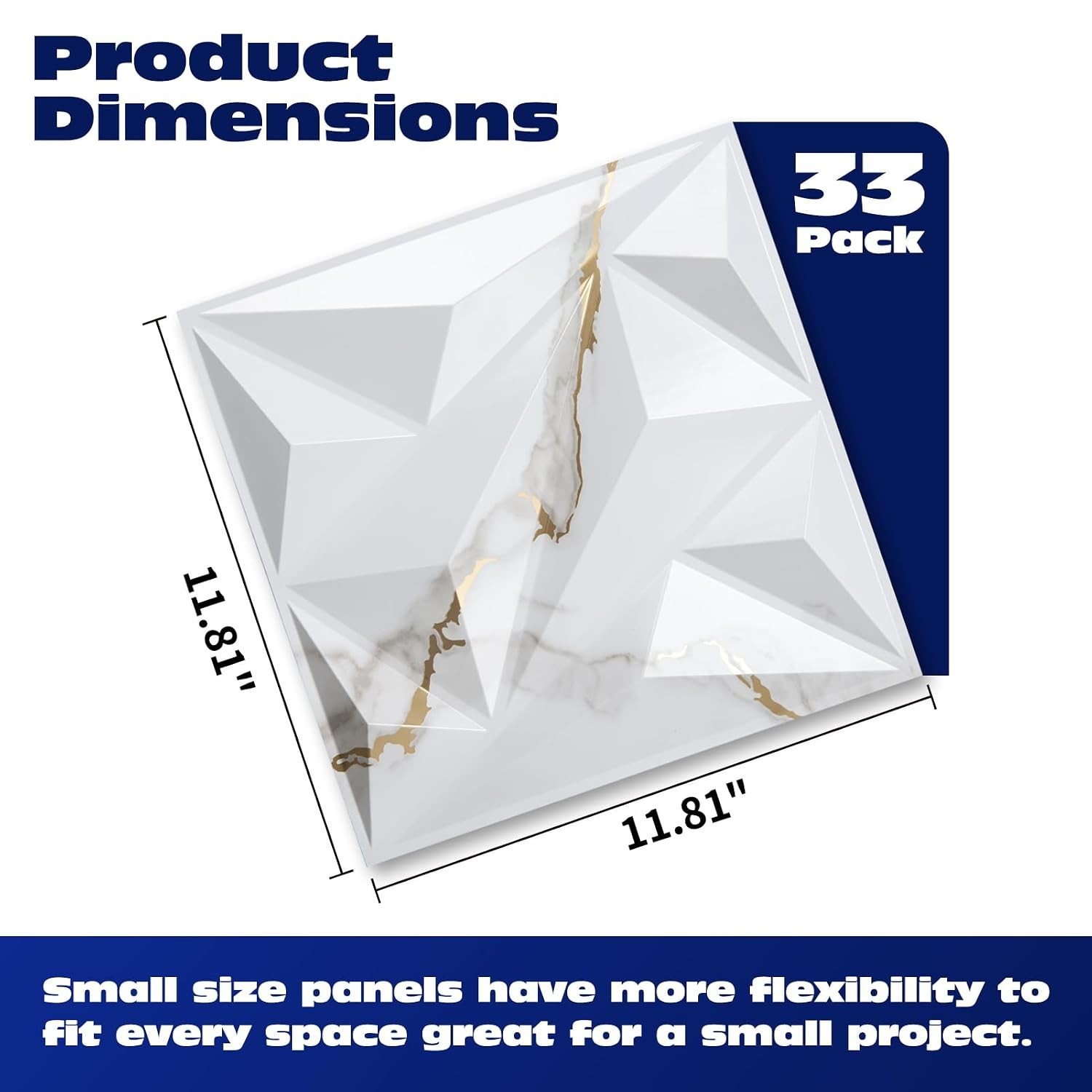 33 Pack 3D Wall Panel Diamond for Interior Wall Décor, PVC Textured Wall Pane…