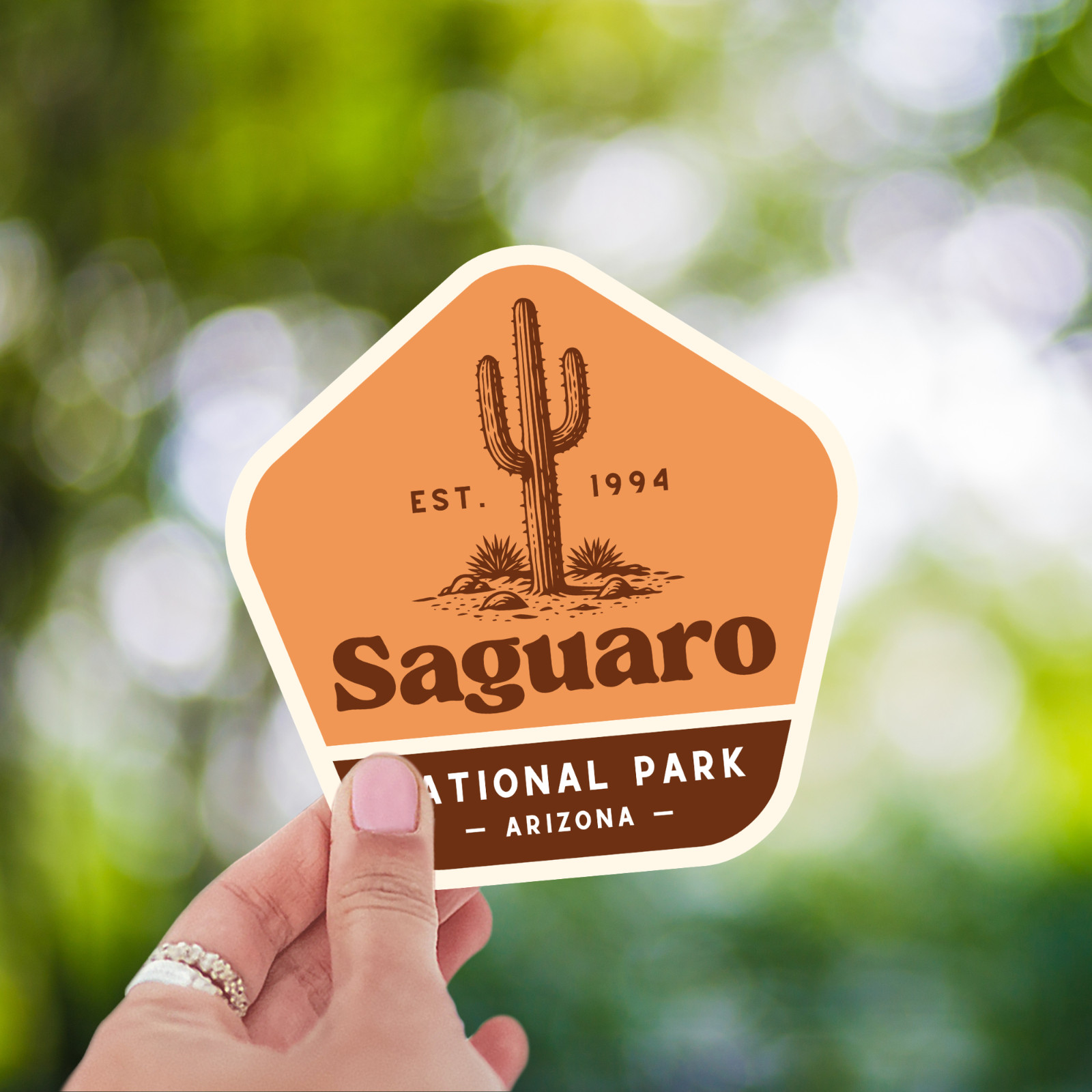 Saguaro National Park Sticker Retro Arizona Cactus Travel Vinyl Decal Badge