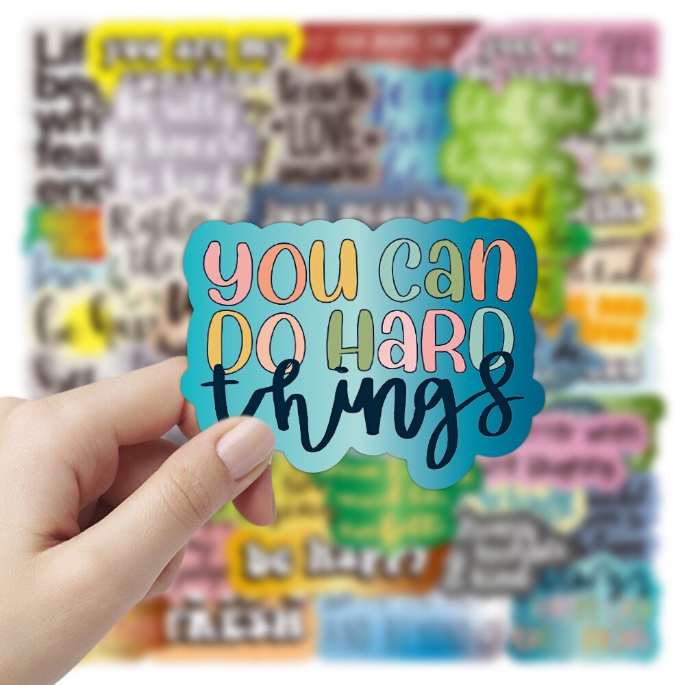 20 Random Inspirational Phrase Stickers Text Decals Laptop Hydro Free Shipping!