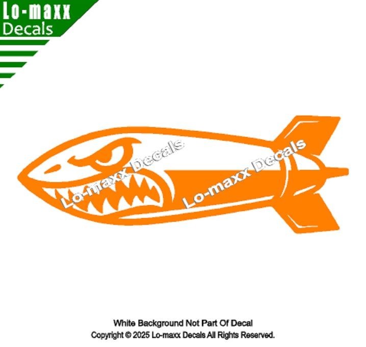 WW 2 Angry Fighter Bomb Sticker Military Nose Art Style Avery Dennison Vinyl