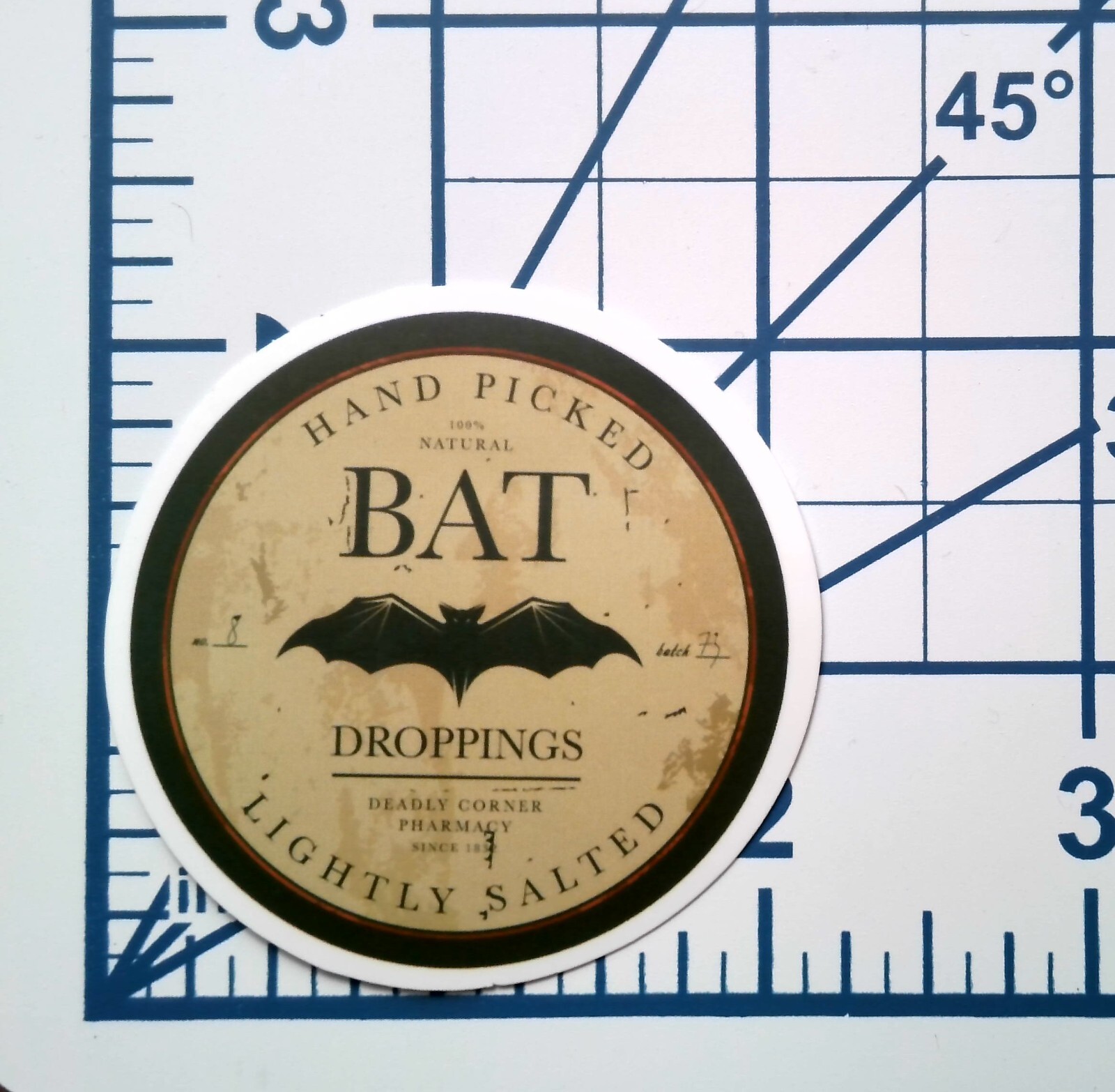 Bat Droppings Sticker Vinyl Die Cut Funny Gag Gift Apothecary Decal