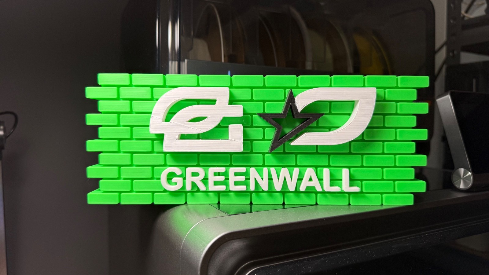 OpTic Gaming Desktop GreenWall Sign Wall Art Plaque 3D Printed 26cm