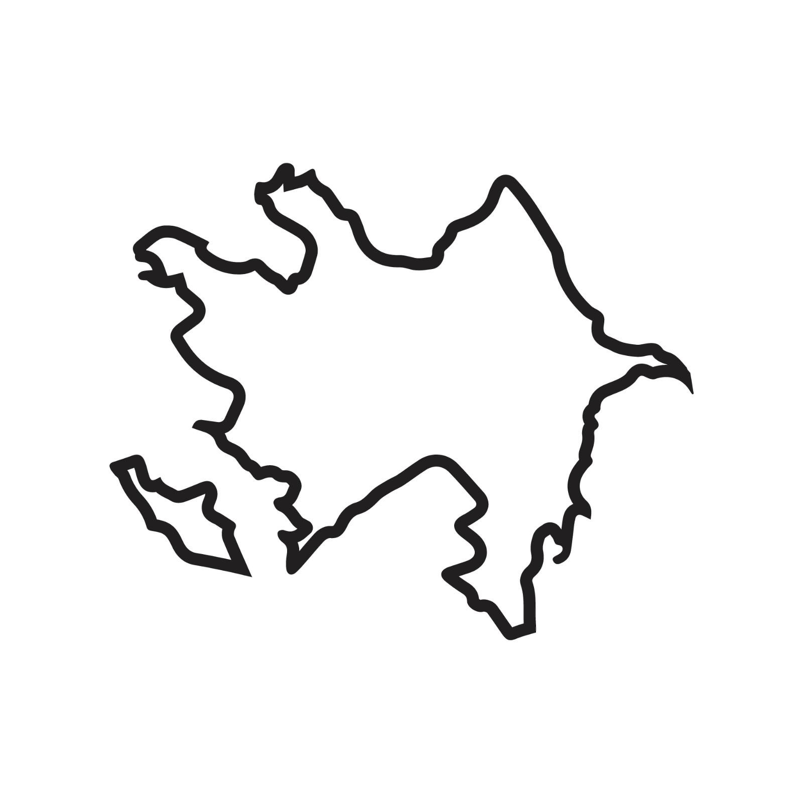 Azerbaijan Outline Vinyl Decal Hollow Center Country Azerbaijani sticker