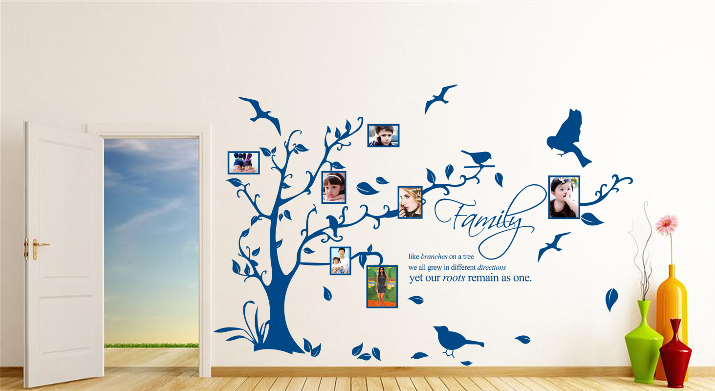 Our Family Tree Like Branches Photo Frame Wall Sticker Decal Vinly UK RUI153