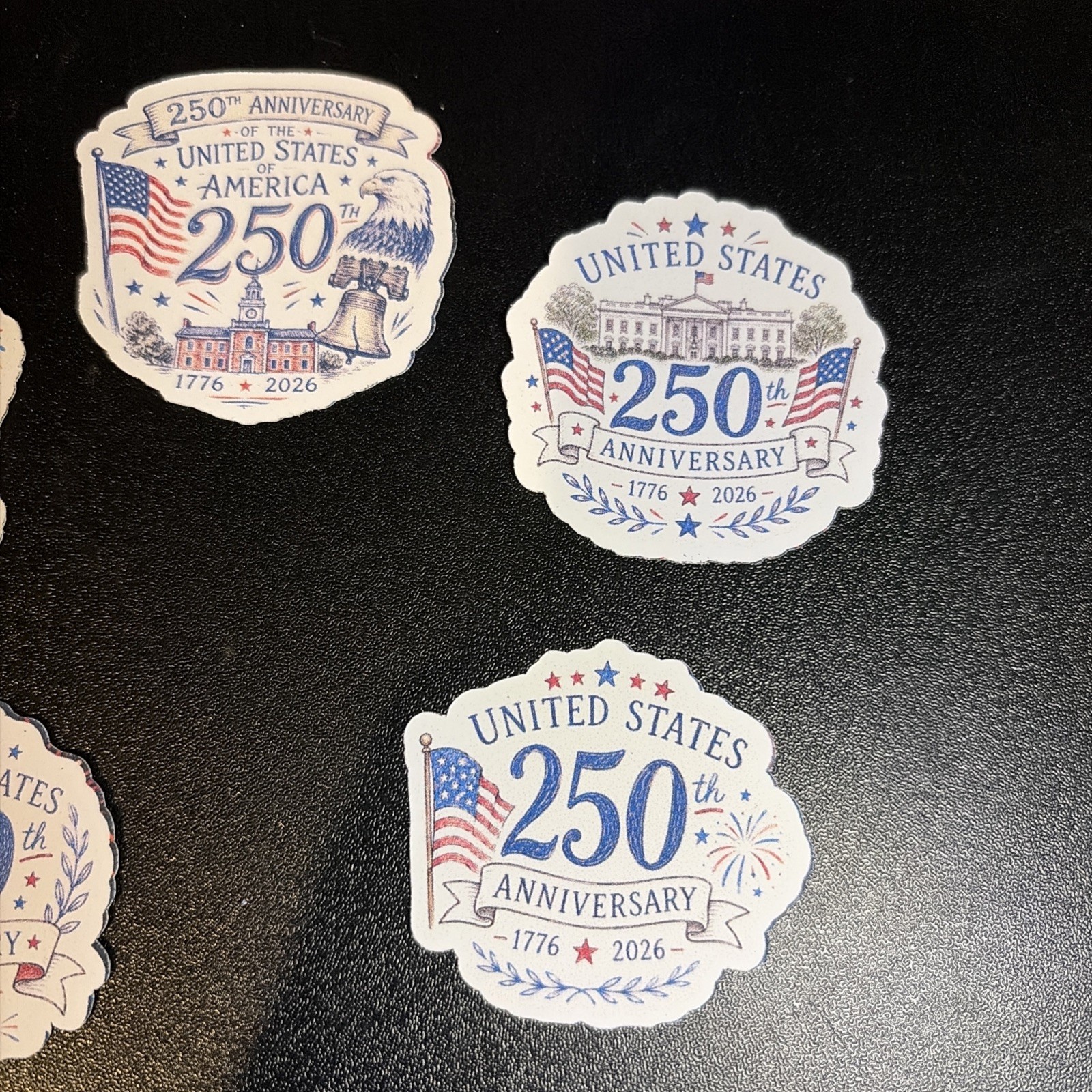 6 Vinyl Stickers United States 250th Anniversary 1.7”