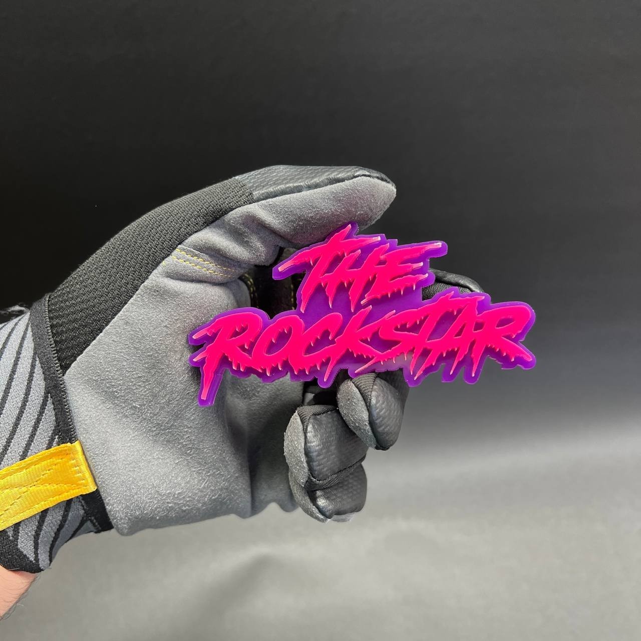 1x "the rockstar" Custom Text 3D Acrylic Car Emblem Badge Multicolor Laser Cut