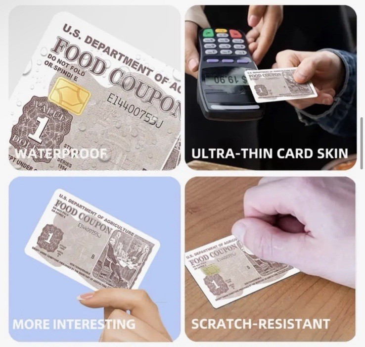 Food Stamps Welfare USDA Funny Skin Credit Debit Card Sticker Cover