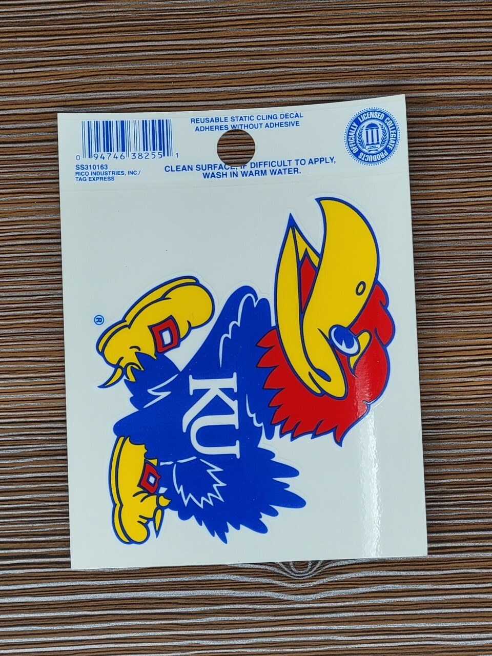 NCAA Kansas Jayhawks 3.5 x 4.5 inch Decal Reusable Sticker