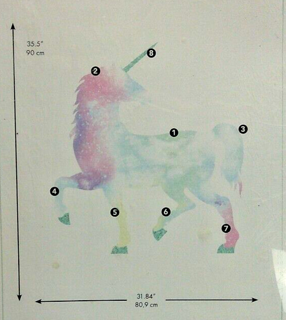 NEW RoomMates, Galaxy Unicorn Peel And Stick Giant Wall Decal With Glitter