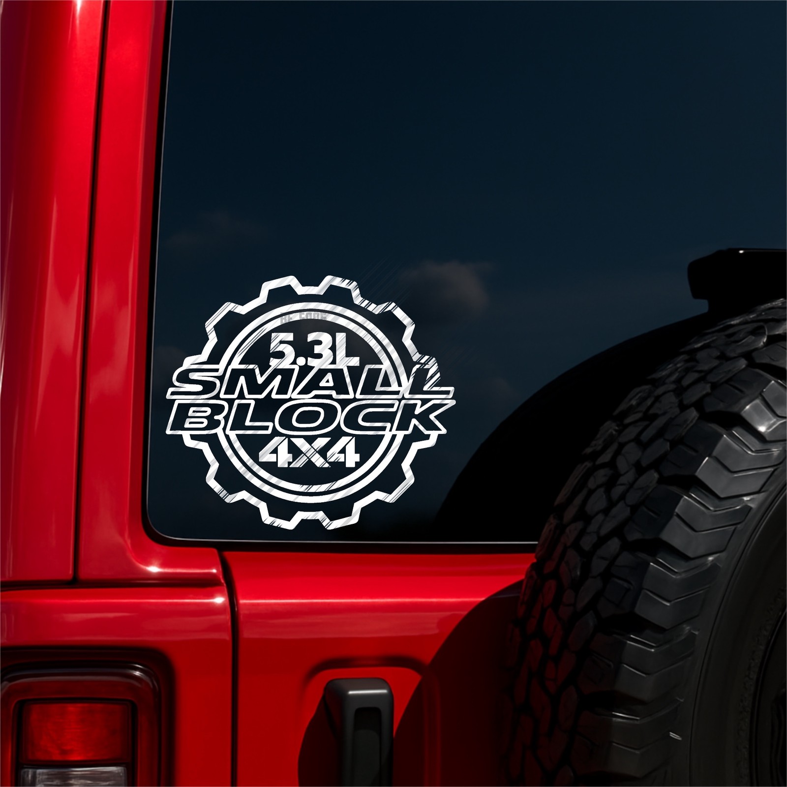 5.3L Small Block 4×4 Off-Road Engine Gear Vinyl Decal Sticker Truck SUV Jeep